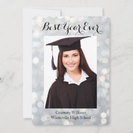 Invitación de foto de graduación espumosa