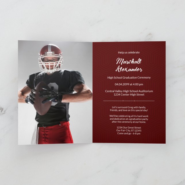 Invitación de foto de graduación geométrica de mar (Interior)