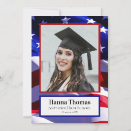 INVITACIÓN de foto de graduación militar de bander