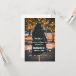 Invitación de Foto de Graduación Moderna para Ella