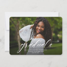 Invitación de foto de graduación roja simple