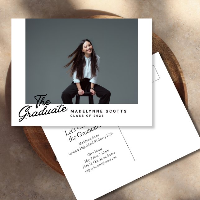 Invitación de Foto de Graduado con Estilo Sencillo (Subido por el creador)