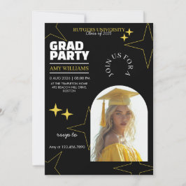 Invitación de foto de graduado de arco minimalista