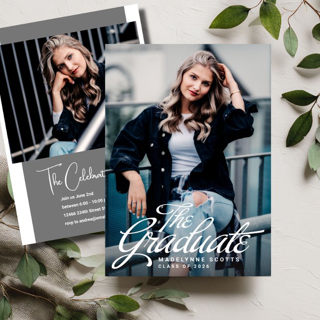 Invitación de foto de graduado digna de noticia (Subido por el creador)