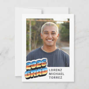 Invitación de foto de graduado retro