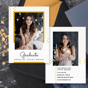 Invitación de foto de graduados de textura moderna