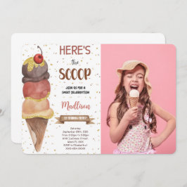 Invitación de foto de helado editable