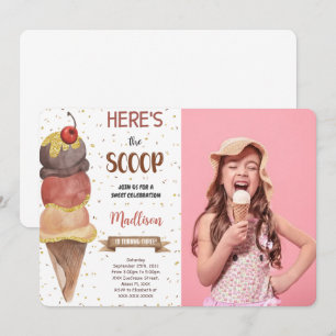 Invitación de foto de helado editable