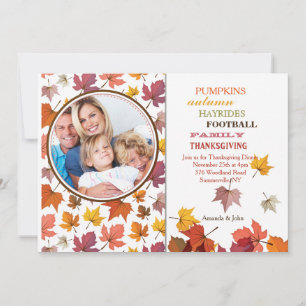 Invitación de Foto de Hojas de Otoño