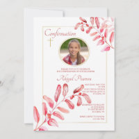 Invitación de Foto de Hojas Pintadas