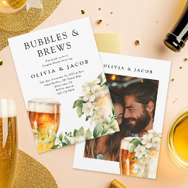 Invitación de foto de la ducha de parejas de burbu