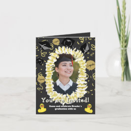 Invitación de foto de lei para fiesta de graduació
