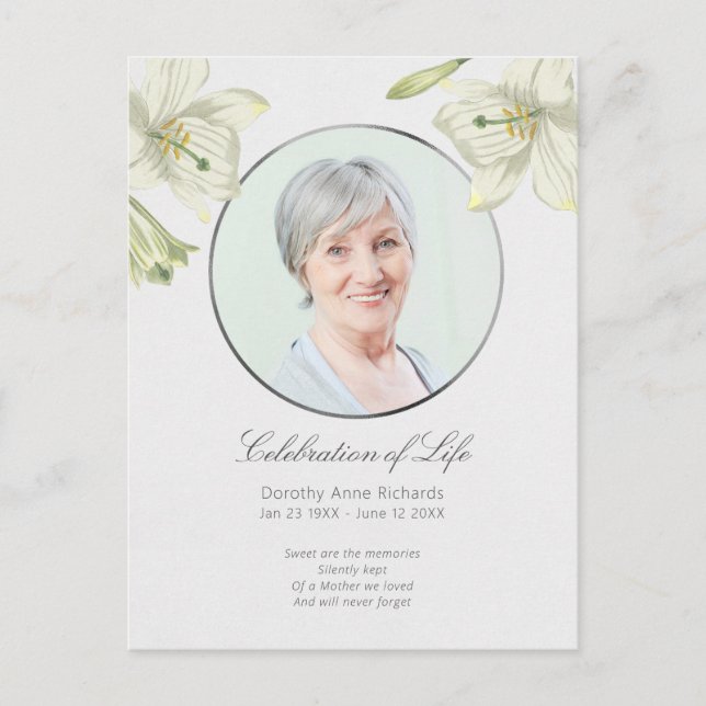 Invitación de Foto de Lirio Floral para Celebració (Anverso)