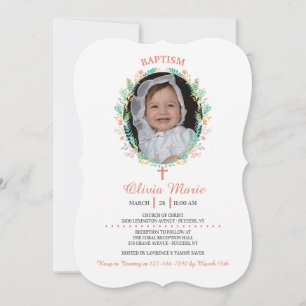 Invitación de foto de marco de flores pequeñas