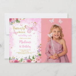 Invitación de foto de mariposa editable