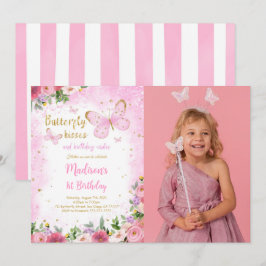 Invitación de foto de mariposa editable
