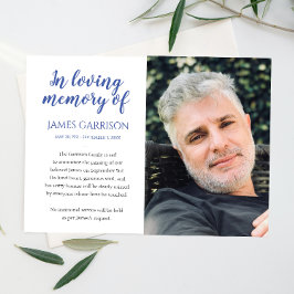 Invitación de foto de memoria azul en amor