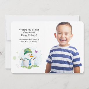 Invitación de Foto de Muñeco de Nieve Guapo