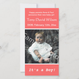 invitación de foto de nacimiento de bebé. añádele 