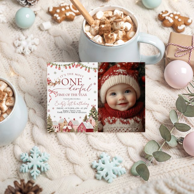 Invitación de foto de Navidad ONEderful (Subido por el creador)