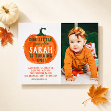 Invitación de foto de nuestra pequeña calabaza