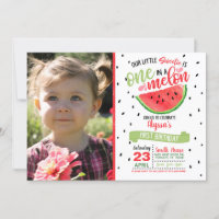 Invitación de foto de One In a Melon Watermelon - 