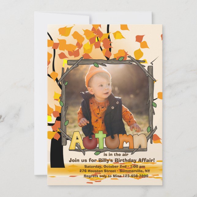 Invitación de Foto de Otoño (Anverso)