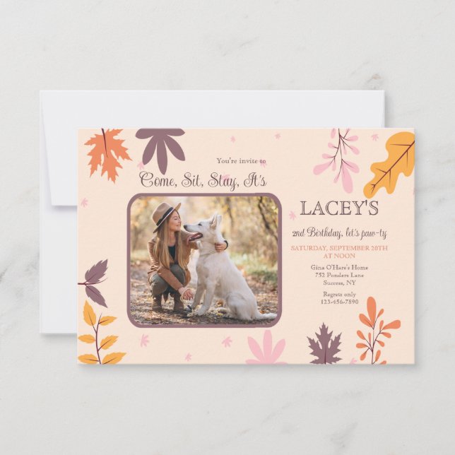 Invitación de Foto de Otoño (Anverso)