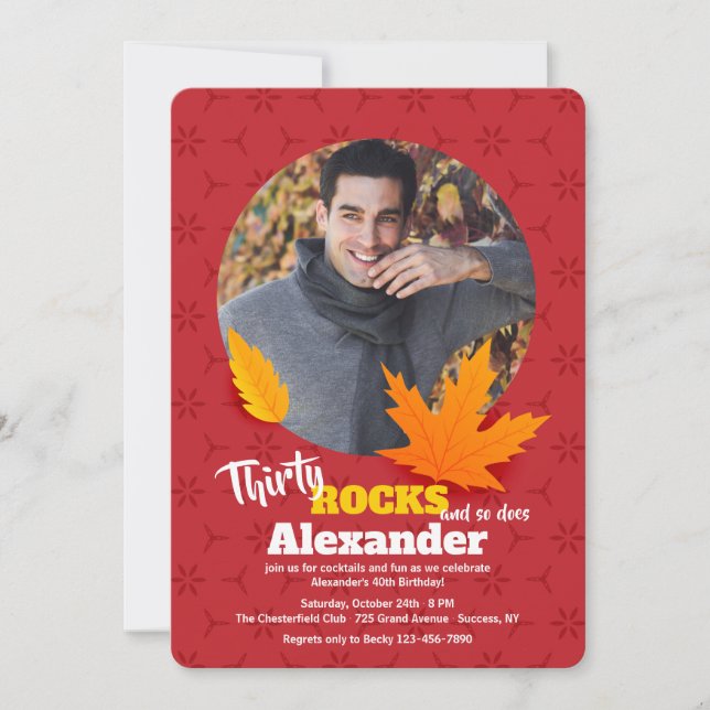 Invitación de Foto de Otoño (Anverso)