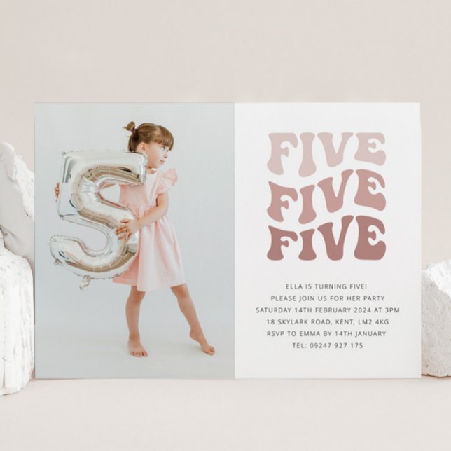 Invitación de foto de paisaje con rubor retro (Subido por el creador)