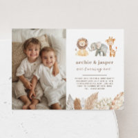 Invitación de foto de paisaje de animales de safar