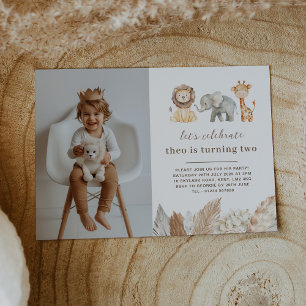 Invitación de foto de paisaje de animales de safar