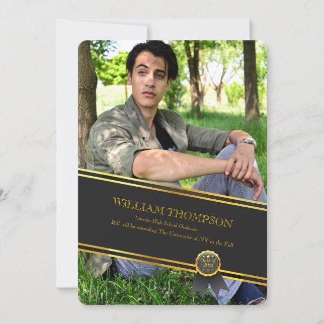 Invitación de foto de pancartas de graduación (Anverso)