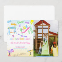 Invitación de foto de patio de recreo