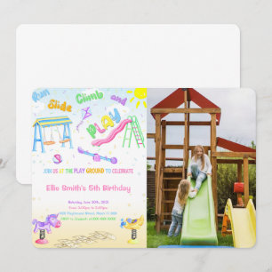 Invitación de foto de patio de recreo