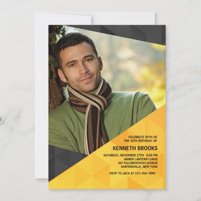 Invitación de foto de polígono (Anverso)
