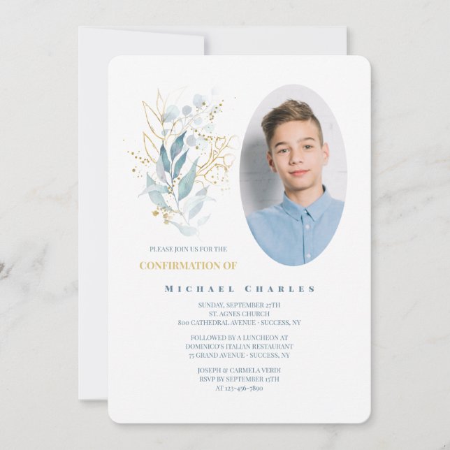 Invitación de Foto de Ramo de Hierbas (Anverso)