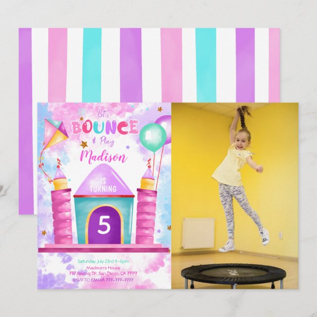 Invitación de foto de rebote editable (Anverso / Reverso)