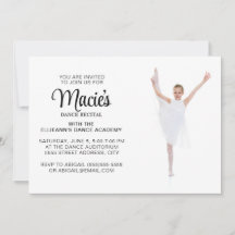Invitación de Foto de Recital de Baile