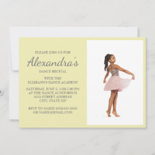 Invitación de foto de recital de baile con guión g