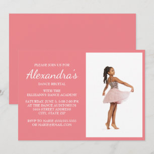 Invitación de foto de recital de baile rosa