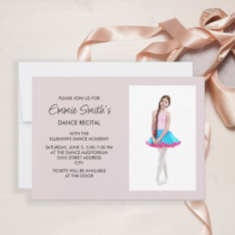 Invitación de foto de recital de baile rosa