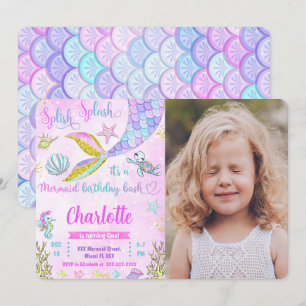 Invitación de foto de sirena