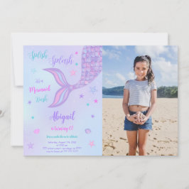 Invitación de foto de sirena