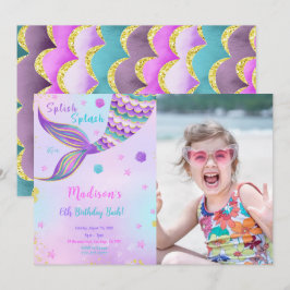 Invitación de foto de sirena Splash
