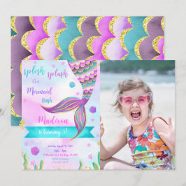 Invitación de foto de sirena Splash
