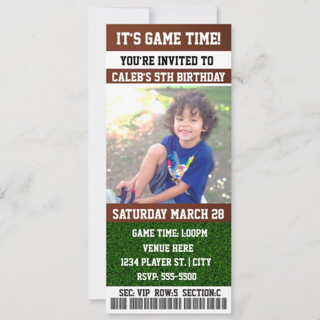 Invitación de FOTO de TICKET de fiesta de cumpleañ (Anverso)