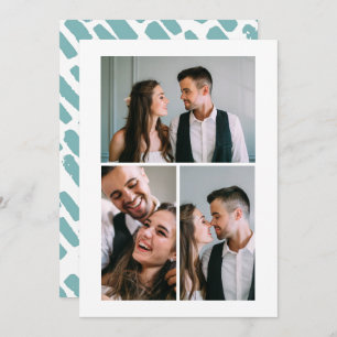 Invitación de foto de tres Bodas postales