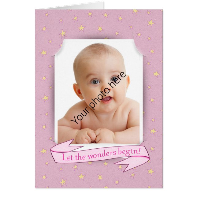 Invitación de foto de una niña bebé (Frente)