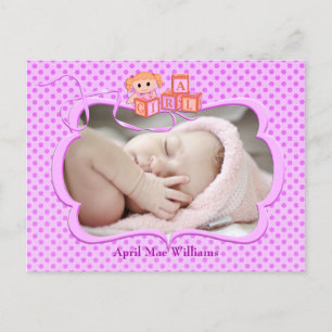 Invitación de foto de una niña bebé